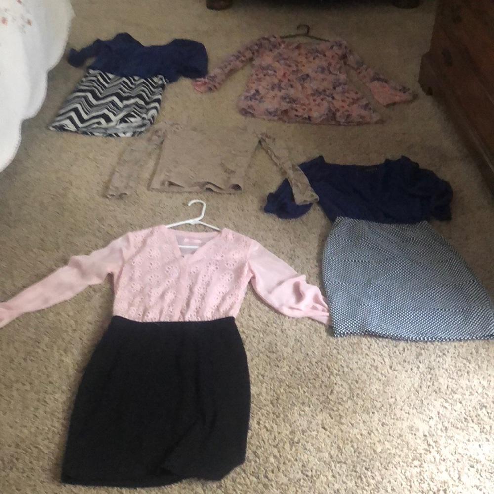 4 dresses/lace blouse